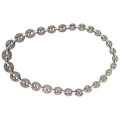 Ugo Cacciatori Sterling Silver Thick Textured Chain link Necklace