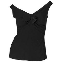 Prada Black Sleeveless Ruched Blouse sz 38 2