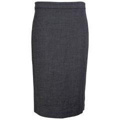 Jean Paul Gaultier Wool Pencil Skirt with Black Trim and Tassel circa 1990s 9