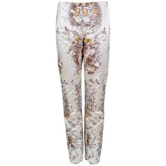 Jean Paul Gaultier Renaissance Chapel Print Silk Trousers circa 2000s 9