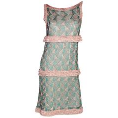 Missoni Turquoise & Gold Crochet Knit Dress 4