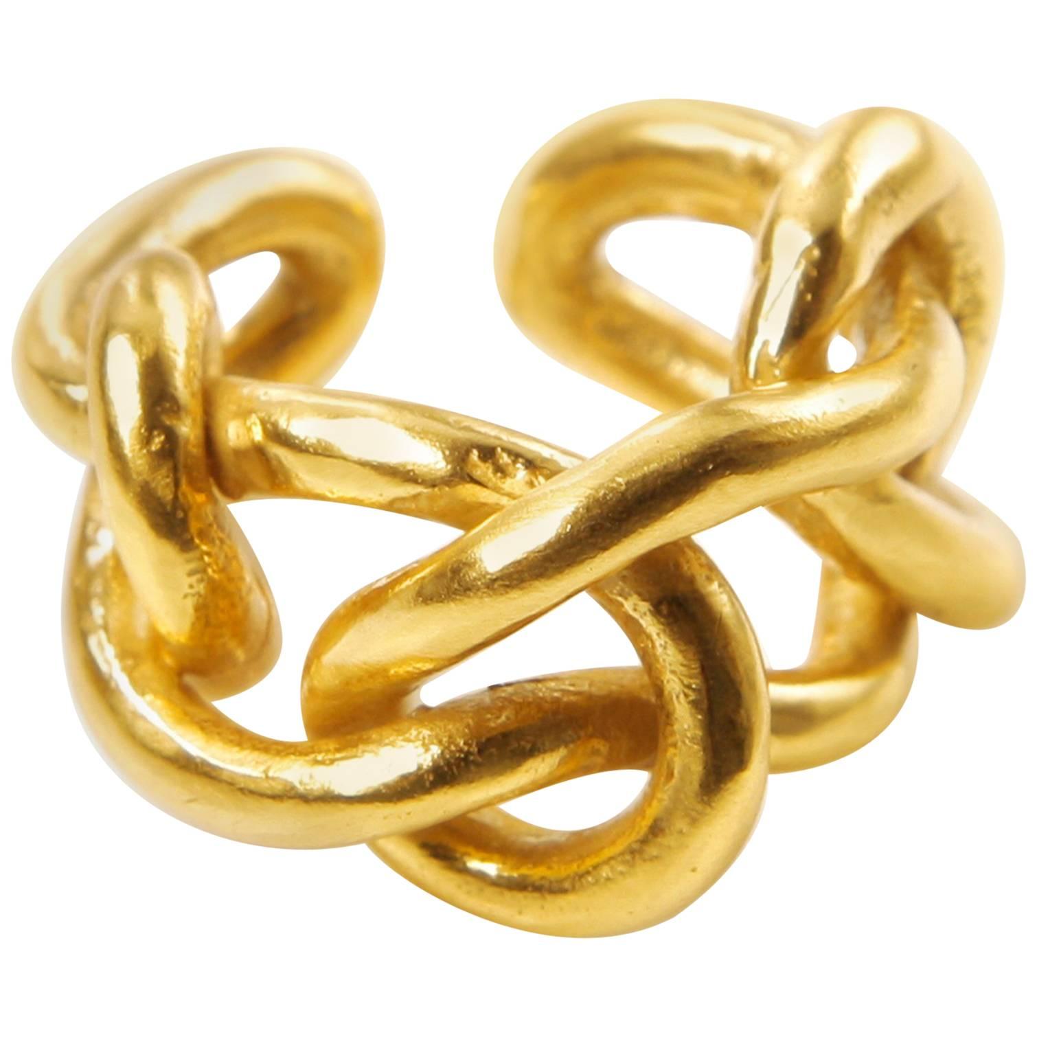 Gold Plated Bronze Giulia Barela Knot Ring 
