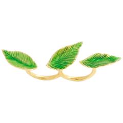 Giulia Barela Green Leaves Ring