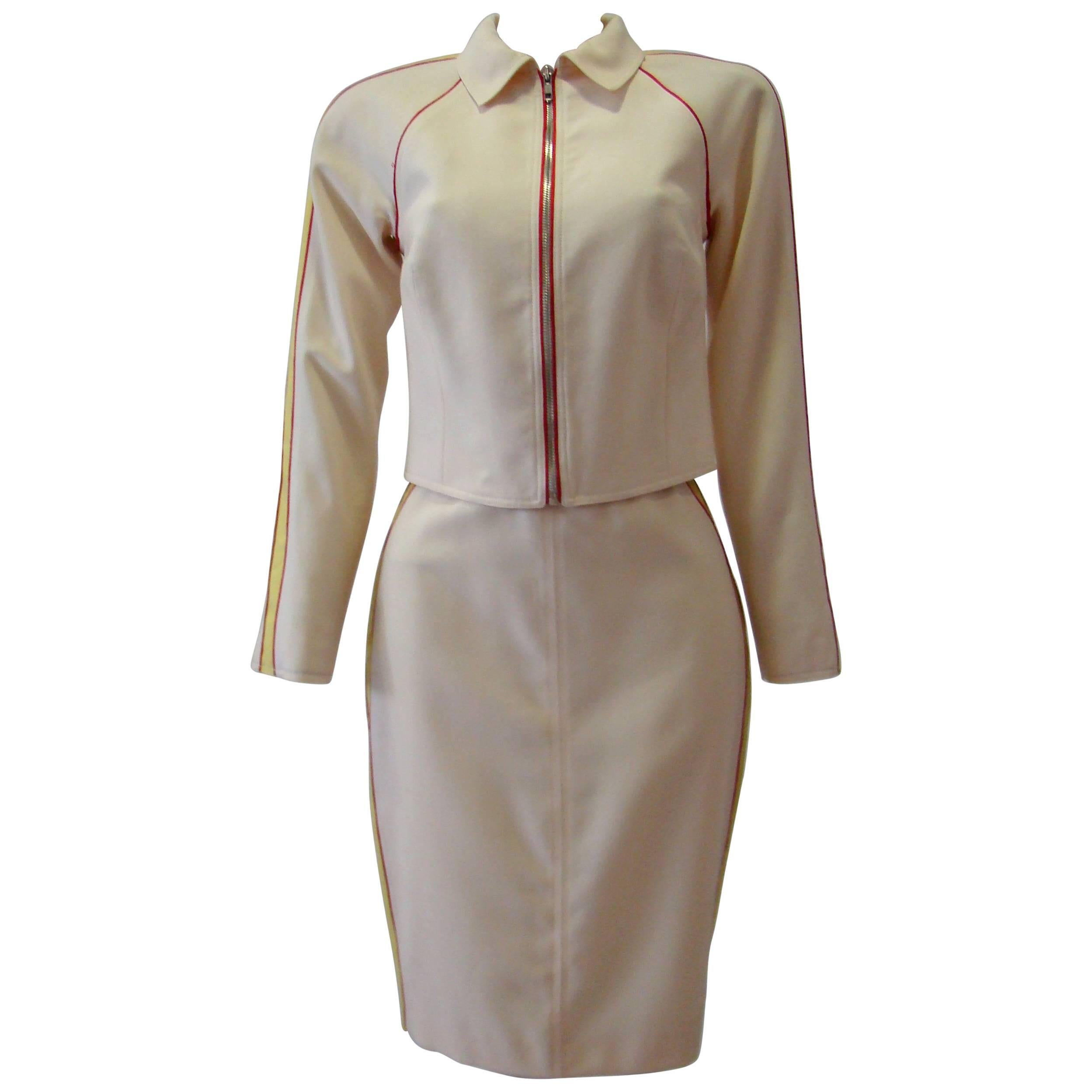 Istante By Gianni Versace Skirt Suit Spring 1996 For Sale