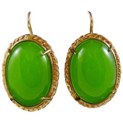 Bronze and green cabochon earrings by Patrizia Daliana