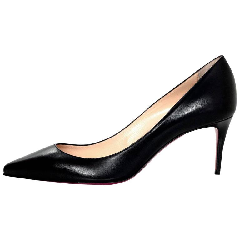 Christian Louboutin NEW Black Decollete 554 70mm Pumps sz 37.5 For Sale at 1stDibs | christian louboutin kate 70mm, christian louboutin 70mm,