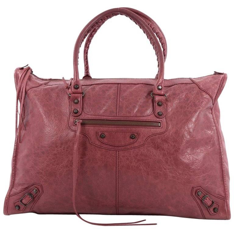 Balenciaga  Weekender Classic Studs Handbag Leather