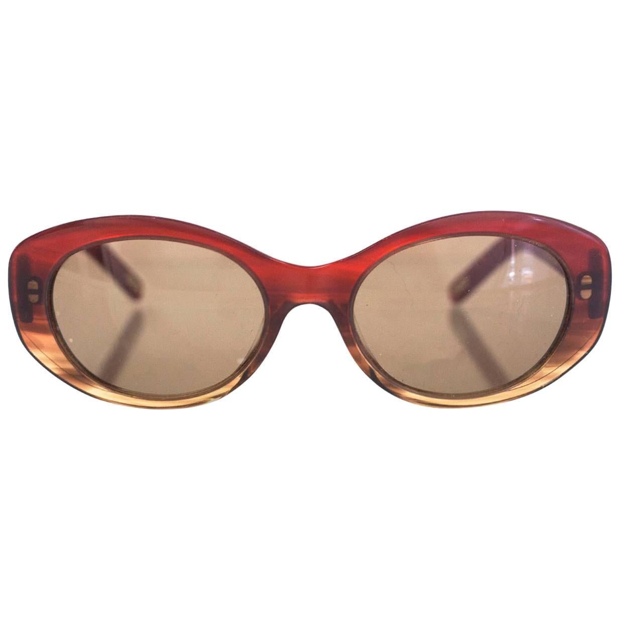 Fendi Burgundy Resin & Zucca Print Cateye Sunglasses