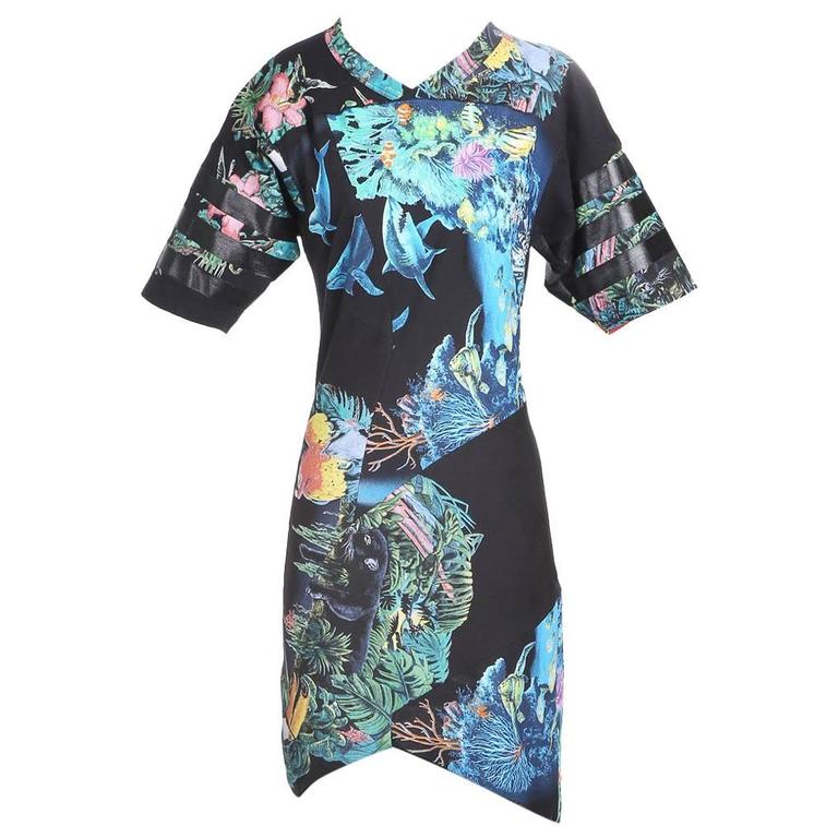 Ghesquiere for Balenciaga Aquarium Print Cotton T Shirt Dress, Spring ...