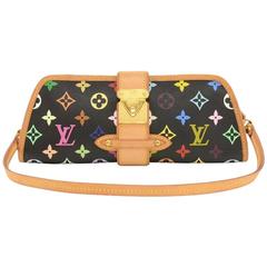Louis Vuitton Shirley Black Multicolor Monogram Canvas Shoulder Pochette Bag 