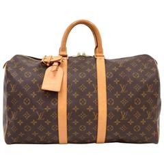 Louis Vuitton Keepall 45 Monogram Canvas Duffle Travel Bag 