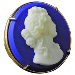 huge cocktail ring in bronze and paste glass