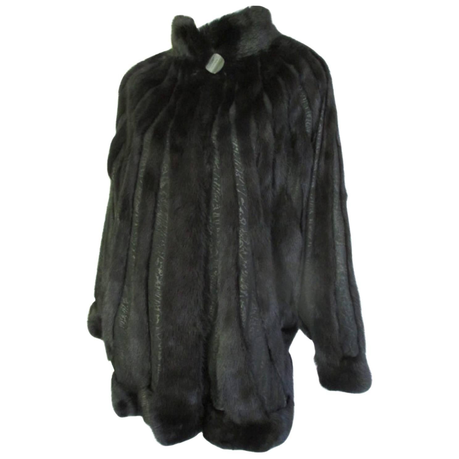 Saga Black Mink Fur Coat