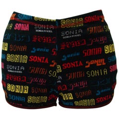 Vintage Sonia Rykiel Logo Printed Shorts 1990s
