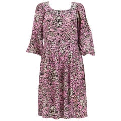 1970s Gorgeous Saint Laurent Printed Silk Dress 4