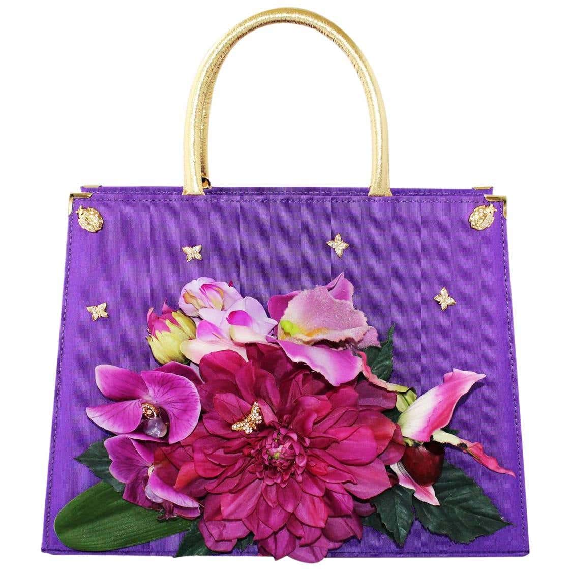 Carlo Zini Floral Bag For Sale at 1stDibs