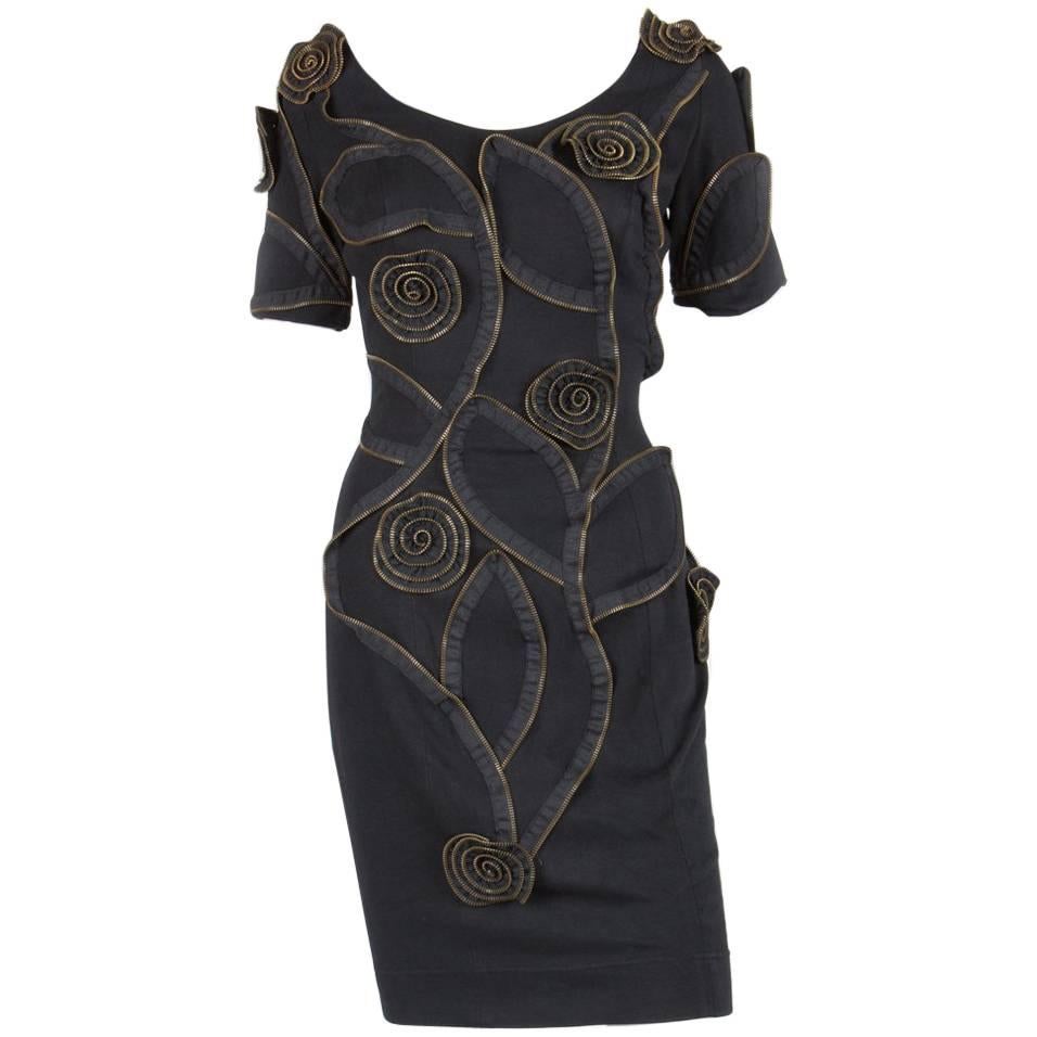 Gorgeous Moschino Black Zipped Dress