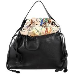 Celine Foulard Drawstring Handbag Leather