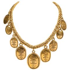 1985 Chanel Multi Coin Gold Choker Necklace 5