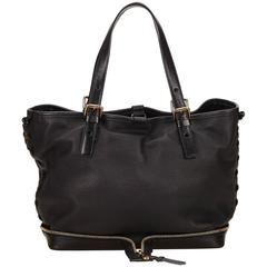 Black Chloé Leather Ellen Moyen Tote Bag 1