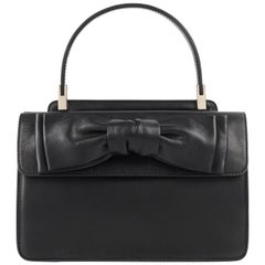 VALENTINO Garavani A/W 2011 ""Aphrodite Small"" Schwarze Lederhandtasche mit Schleifendetail 