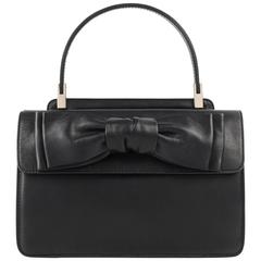 VALENTINO Garavani A/W 2011 "Aphrodite Small" Black Leather Bow Detail Handbag 12