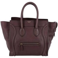 Celine Luggage Handbag Grainy Leather Mini 7