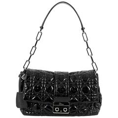 Christian Dior New Lock Flap Bag Cannage Quilt Patent Small