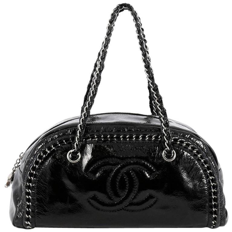 Chanel Luxe Ligne Bowler Bag Patent Medium