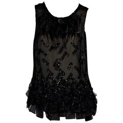 Black Carolina Herrera Embellished Tank 6