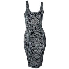 Multicolor Herve Leger Knit Sheath Dress 11