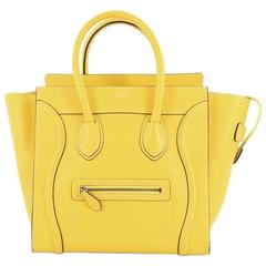 Celine Luggage Handbag Grainy Leather Mini 12