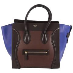 Celine Tricolor Luggage Handbag Leather Micro 7