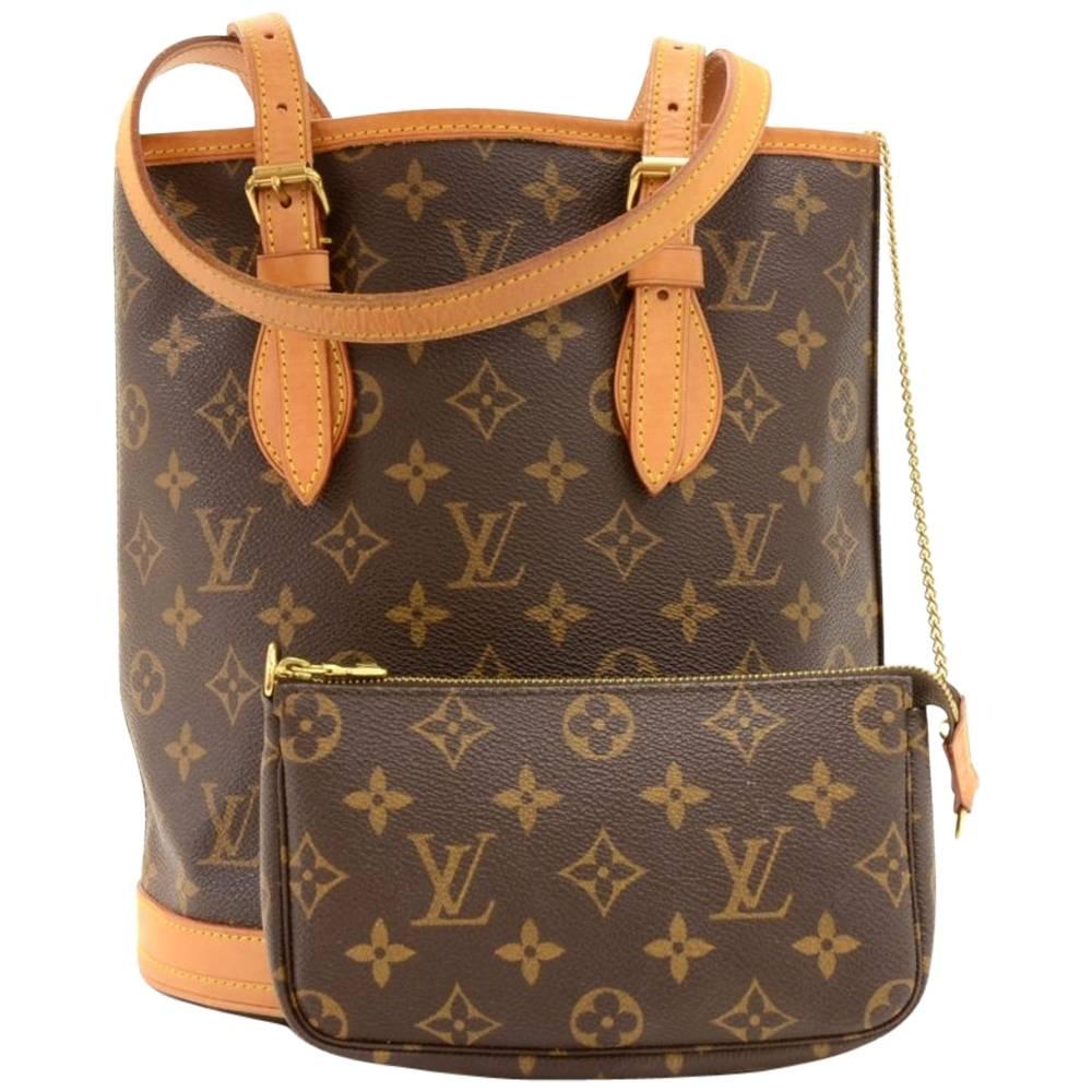 Louis Vuitton Bucket PM Monogram Canvas Shoulder Bag
