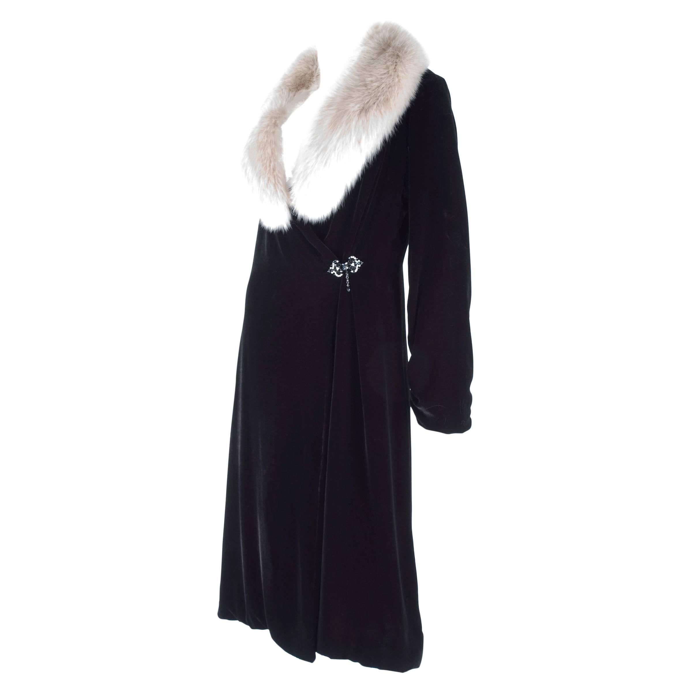Bluemarine Velvet and Fur Evening Coat as seen on MADONNA For Sale
