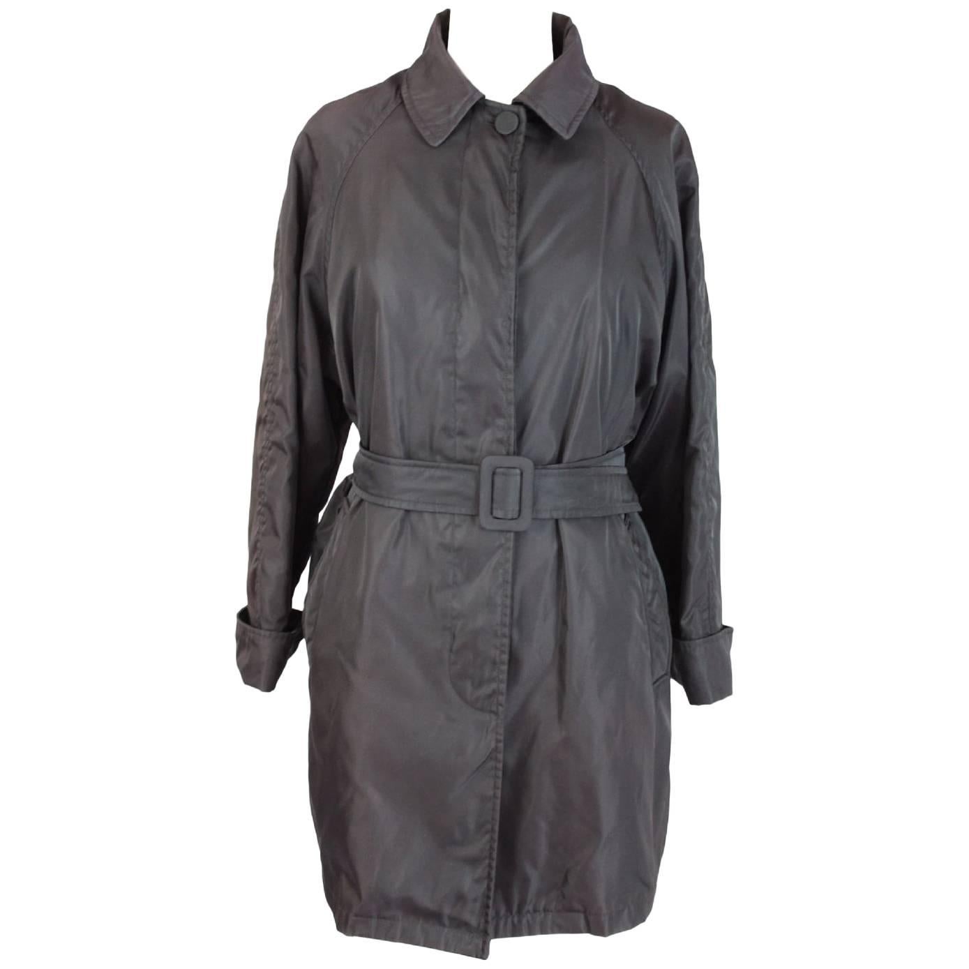 1990s Prada waterproof brown trench coat raincoat size S women’s  For Sale