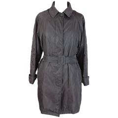 1990s Prada waterproof brown trench coat raincoat size S women’s 