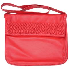 Hermes Red Leather Shoulder Bag 1