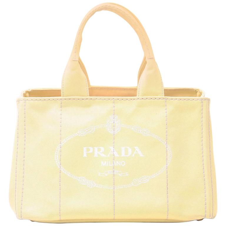 Prada Yellow Neon Canapa Handbag For Sale at 1stdibs