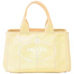 Prada Yellow Neon Canapa Handbag 10