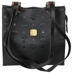 MCM MUNCHEN Black LOGO Canvas SHOULDER BAG