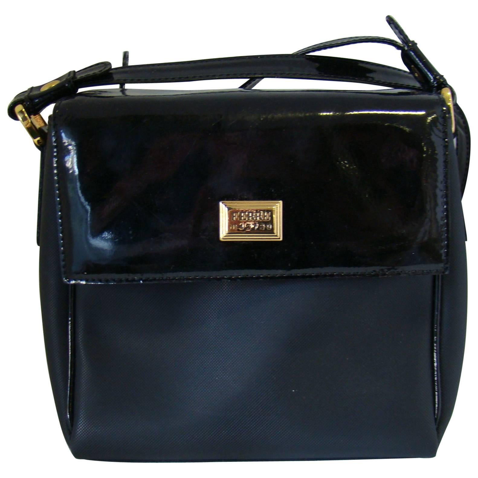 Gianfranco Ferre Black Leather Shoulder Bag For Sale