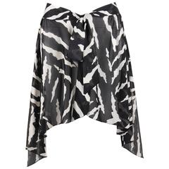 OSCAR DE LA RENTA Swimwear c.1980's Zebra Print Beach Wrap Cover Up 7