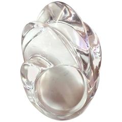 Retro 1990s Patricia von Musulin Clear Acrylic Carved Cocktail Ring Size 5 1/2