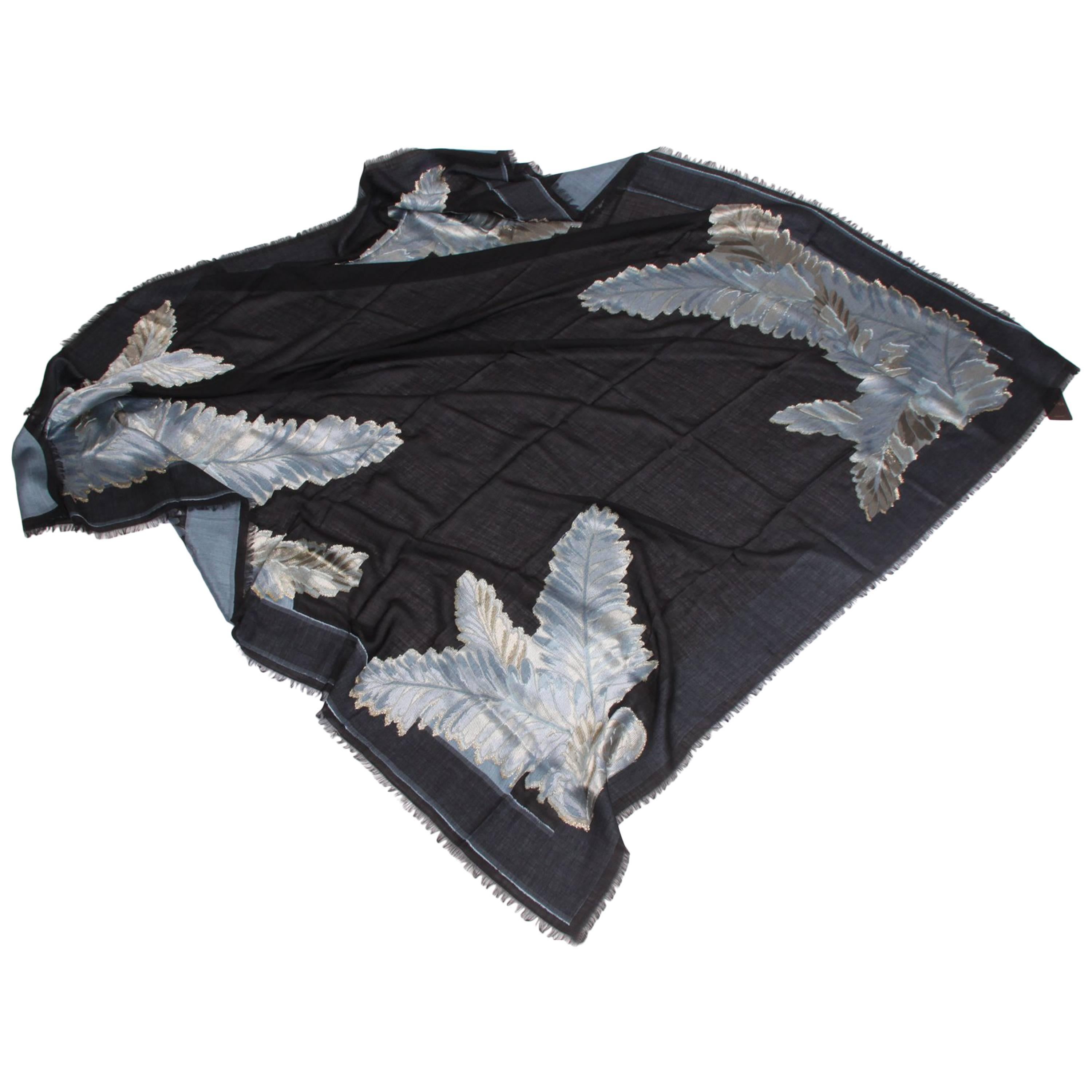 Gucci Feather Scarf - black/blue/silver/gold