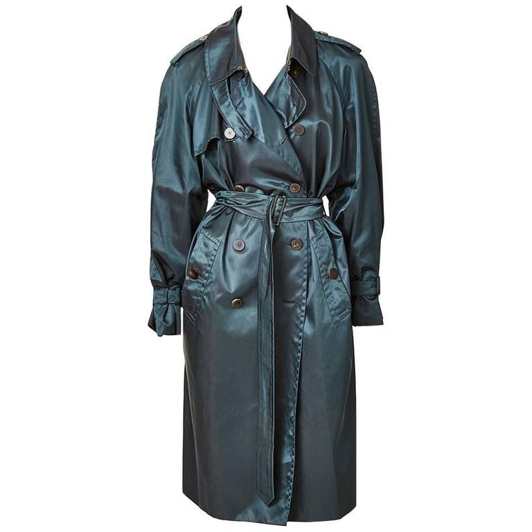 Yves Saint Laurent Petrol Green Classic Trench at 1stDibs