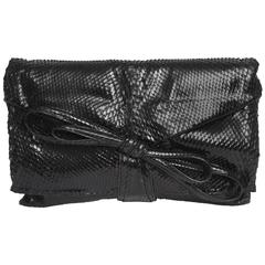 Italian Valentino Black Python Clutch/ Shoulder Bag 4
