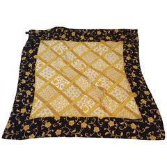 80s Enrico Coveri Silk Jacquard Printed Scarf 4