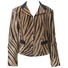 Rena Lange Tiger-Stripe Pony Jacket