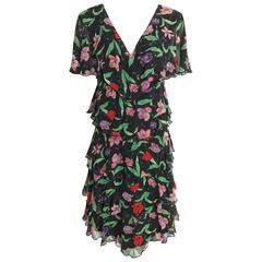 80s Holly Harp floral print dress 1
